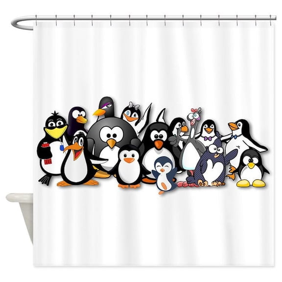 CafePress - Penguins - Unique Fabric Shower Curtain 70" x 72"