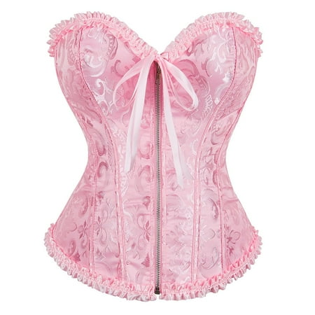 

Odeerbi Rollback Shapewear for Women Tummy Control Bodysuit Plus Size Corsets For Bustier Lingerie For Cosplay Dress Bustier Top Gothic Erogenous Underwear Pink