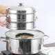 thumbnail image 2 of 1 vaporera de acero inoxidable, bandeja redonda para ollas (plateada)., 2 of 6