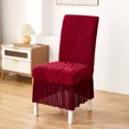 thumbnail image 2 of DEKAXID - Funda de silla con falda ondulada elegante - Funda elástica y lavable a máquina para sillas de comedor - Protector de asiento duradero para el hogar - Ajuste universal para la decoración de, 2 of 7