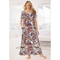 thumbnail image 4 of Dreams & Co. Plus Size V-Neck Short Sleeve Maxi T-Shirt Lounger, 4 of 6