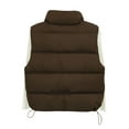 thumbnail image 2 of Htigea Lightweight Vest for Women Stand Collar Sleeveless Jackets Puffer Warm Coats Fall Winter Everyday Vests with Pockets Coffee M, 2 of 3