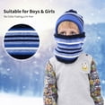 thumbnail image 7 of Vbiger 3 Pcs Winter Hat Scarf Gloves Kids Winter Set with Fleece Lining for Girls and Boys Age 3-6, Blue, 7 of 7