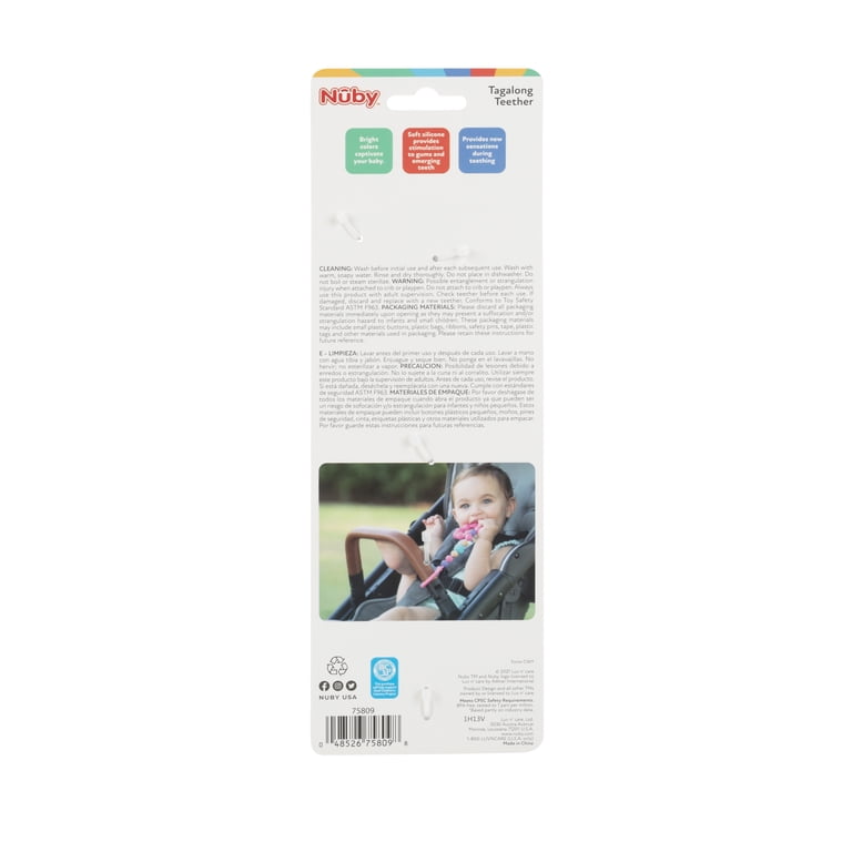 Nuby Tag-a-Long Silicone Teether with Clip photo 3