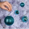 thumbnail image 3 of Prextex Acid Blue Christmas Ball Ornaments for Christmas Decorations - 36 Pieces Xmas Tree Shatterproof Ornaments with Hanging Loop for Holiday and Party Decoration (Combo of 6 Styles in 3 Sizes), 3 of 7