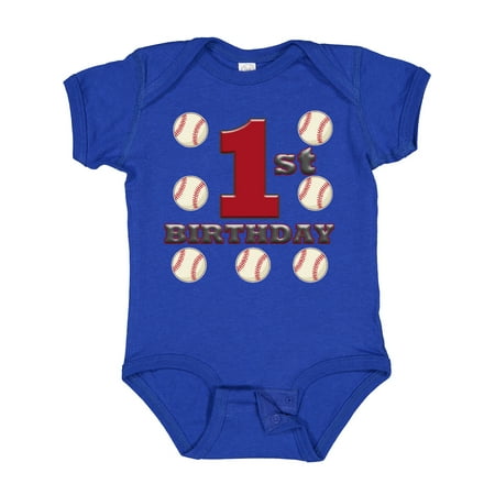 

Inktastic First Birthday Baseball Gift Baby Boy Bodysuit