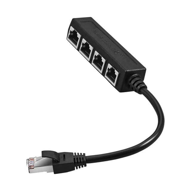 Injueey Ethernet Splitter Cable 1 Male to PVC Female 4x for Laptop Computer Juegos de teclado y mouse para computadora