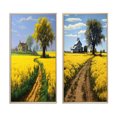 thumbnail image 2 of Designart "Countryside Spring Fields Farm Road I" Meadow Framed Wall Art Set Of 2 - Traditional Yellow Gallery Wall Frame Set For Home Decor, 2 of 6