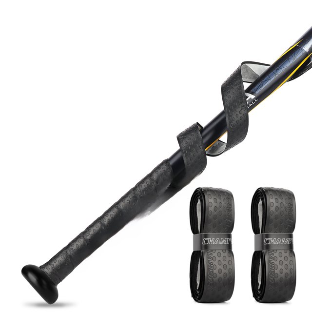 CHAMPKEY Premium PU Baseball Bat Wrap: Comfort-Enhanced Grip for Reduced Hand Friction, Boosted Strike Force & Versatile Sports Use – Durable, Easy to Apply, Universal Fit for Most Bats (Black)