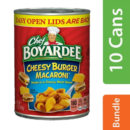 (10 Pack) Chef Boyardee Cheesy Burger Macaroni, 15