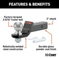 thumbnail image 2 of CURT 45041 Trailer Hitch Mount with 2-5/16-Inch Ball & Pin, Fits 2-Inch Receiver, 7,500 lbs, 2-In Drop, 2 of 5