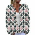 thumbnail image 2 of Jsaierl Womens Ugly Christmas Sweaters Xmas Tree Print Long Sleeve Cardigans Button Down Open Front Sweater Fall Winter Knit Coat, 2 of 5