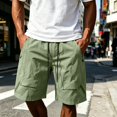thumbnail image 2 of Mens Shorts Casual Solid Color Drawstring Casual Elastic Waist Running Shorts Men With Pockets, 2 of 6