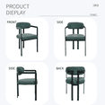 thumbnail image 5 of Boucle Dining Chairs Set of 2 – Mid-Century Modern Upholstered Kitchen Chairs with Wing Back, Ergonomic Backrest & Black Metal Legs for Dining Room, 5 of 10