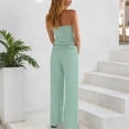 thumbnail image 4 of Czanzd Women's Striped Tube Top and Wide Leg Pants 2 Piece Outfit Set,S,Green, 4 of 8