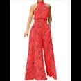 thumbnail image 1 of Elegantes para Mujer, para Fiestas de Noche, Invitadas de Boda, Grandes, Sin Mangas, Pantalones Largos de Pierna Rojo XXXL, 1 of 5