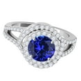 thumbnail image 2 of Mauli Jewels Rings for Women 1.60 Carat Diamond And Tanzanite Ring 4-prong 14k White Gold, 2 of 6