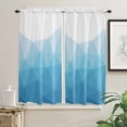 thumbnail image 3 of Geometric Mosaic Triangle Blue Curtain Home Decoration Living Room Short Curtains Window Treatments For Kitchen Bedroom, 3 of 6