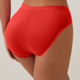 thumbnail image 4 of Lunuaoe Women's Seamless Cotton Bikini Briefs, Low-Mid Waist Solid Color Underwear, Thin Breathable Panties, 4 of 5