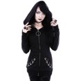 thumbnail image 4 of jsaierl Women Loose Gothic Punk Long Sleeve Hooded Black Cardigan Zipper Jacket Coat, 4 of 8