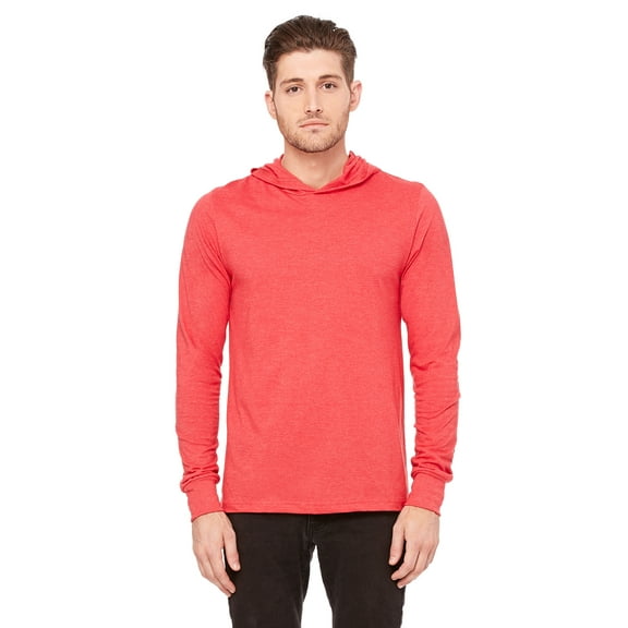 Unisex Jersey L/S Hoodie , 3512 , Heather Red , X-Large