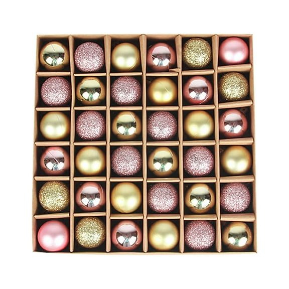 Christmas Ornaments, 36ct 1.18 Inch Small Christmas Ornaments Set Farmhouse Christmas Ball Ornaments Set Shatterproof Plastic Hanging Winter Decorations Indoor Party Home Decor
