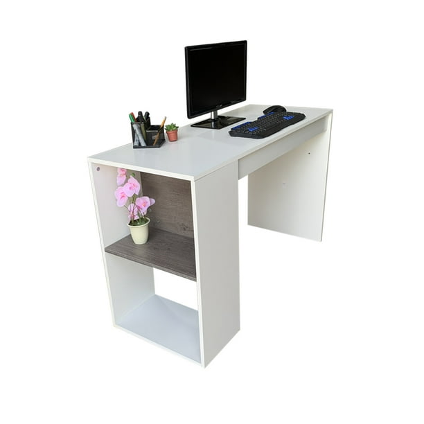Escritorio con Cajón Y Librero, Estudiantil (Blanco/Lombardia) DECOMOBIL ESCRITORIO ESTUDIANTIL