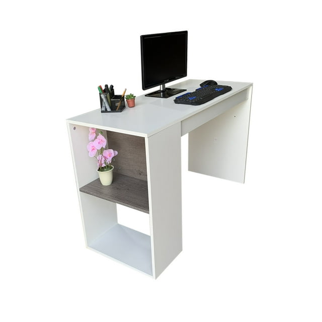 Escritorio con Cajón Y Librero, Estudiantil (Blanco/Lombardia) DECOMOBIL ESCRITORIO ESTUDIANTIL