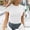 White, variant on QHWAUAKFBN T Shirts For Women Trendy Graphic Summer Short Sleeve O Neck Ribbed Slim Fitted Shirts Tee Tshirts Top