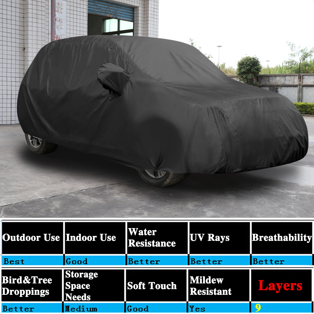 Durable Outdoor Stormproof Waterproof BreathableBlack Car Cover For Forster - image 2 of 7