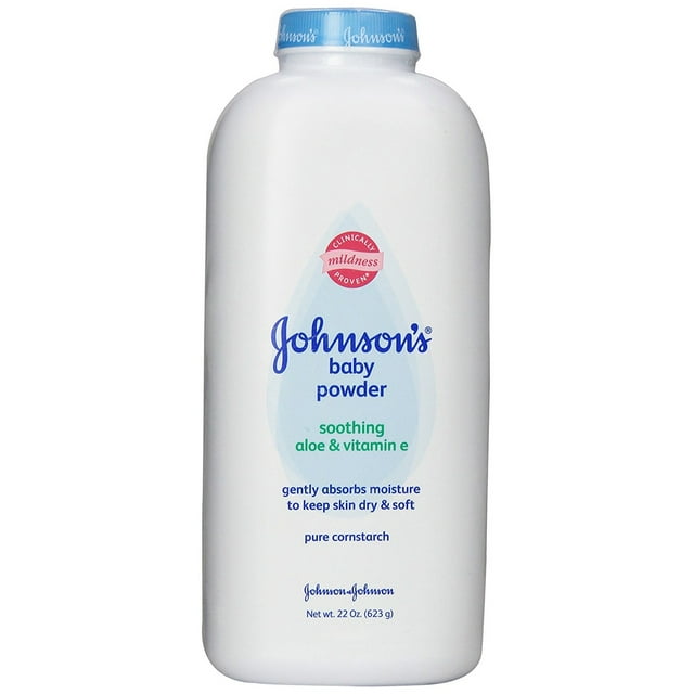 Johnson & Johnson Pure Cornstarch Powder with Soothing Aloe Vera & Vitamin E - 22 Ounce