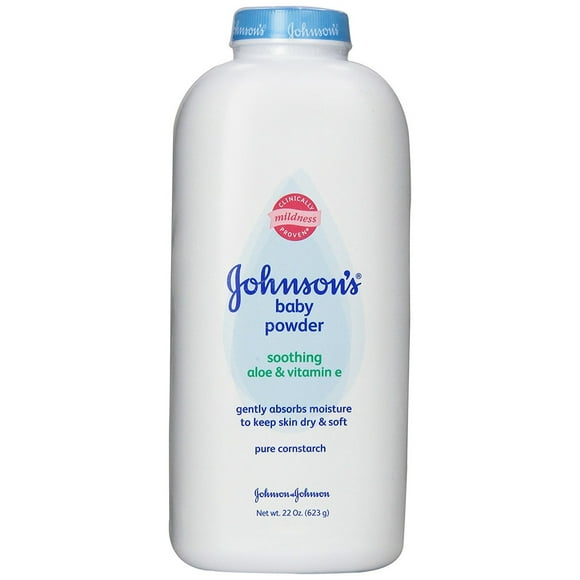 Johnson & Johnson Pure Cornstarch Powder with Soothing Aloe Vera & Vitamin E - 22 Ounce