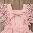 thumbnail image 7 of Franhais Baby Girl Summer Sleeveless Dress Flare Sleeve Lace Patchwork V Back Tutu Sundress Solid Color Square Collar Princess Clothes, 7 of 7