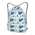 thumbnail image 3 of XMXT Waterproof Gym Bag, Blue Birds Leaf Background Drawstring Backpack for Men, m, 3 of 8