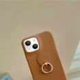 thumbnail image 4 of Compatible with iPhone 14 Plus Ring Stand Case 360 Degree Rotation Holder Kickstand Stand PU Leather Slim Luxury Shockproof Cover for Women Girls Brown, 4 of 5