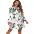 thumbnail image 3 of CUITING Ensemble de Pyjama 3 Pcs pour Femmes Cardigan à Manches Longues Ouvert Robe d'Été Soyeuse Sans Manches à Bretelles Shorts Cami Taille Haute Ensemble de Pyjama Confortable Vêtements de Nuit Imprimé Feuille, 3 of 6