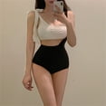 thumbnail image 4 of kamemir Plus Size Swimsuit or Women Two Piece Tankini Swimsuits for Women Tummy Control Bathing Suits Cutout Back Swim Tank Top with High Waisted Bottom(White,M), 4 of 6