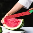 thumbnail image 4 of 16 Inch Fruit Vegetable Knives, Watermelon Cutter Red Green Butter Slicer with Sleeve, Stainless Steel Serrated Melon Cutter Kitchen Gadgets for Slicing Bread Fruits, Red, 4 of 7
