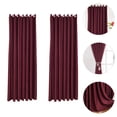 thumbnail image 3 of 2 Pcs Stores pour Fenêtres Intérieures Forme de Vague Rouge Foncé Style Nordique Polyester pour Salle à Manger Anti-Éblouissement, 3 of 5