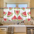 thumbnail image 2 of Yayeee Kitchen Curtains Tier Set of 2 Light Filtering 57"x36" Over Sink Window Panels, Cartoon Watermelon, 2 of 7