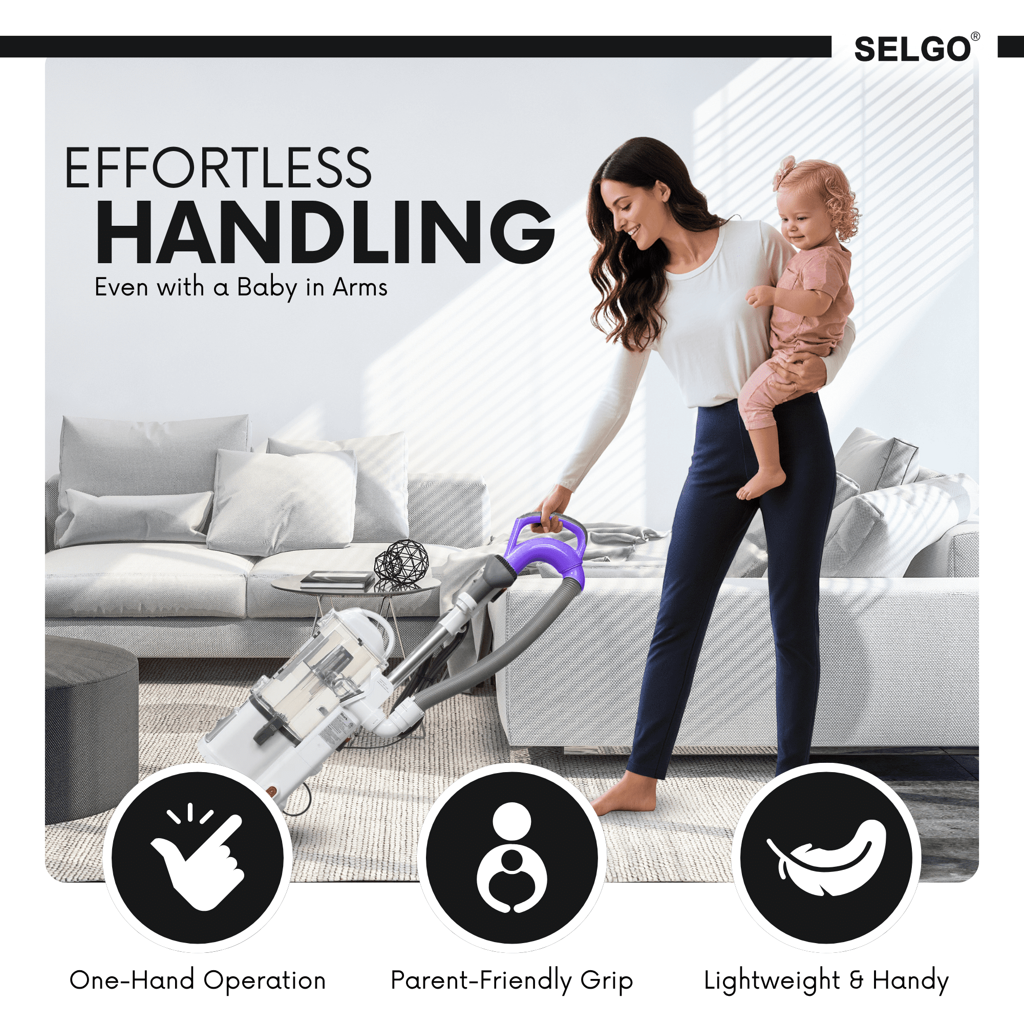 Upgraded OEM Selgo Replacement Hose Handle for Shark Rotator Lift-Away Vacuum Purple Works Great for NV350, NV351 NV352 NV353 NV354C NV354Q (NV360 NV360K Blue NV391 Red UV550 Gray) Replaces # 113FFJ