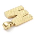 thumbnail image 3 of 10pc Ion Plating(IP) 316L Surgical Stainless Steel Pendants Nickel Free Letter Charm Textured Letter M 16.5x14x1.6mm Hole: 3.5mm, 3 of 3