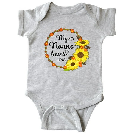 

Inktastic My Nonno Loves Me with Sunflower Wreath Gift Baby Boy or Baby Girl Bodysuit