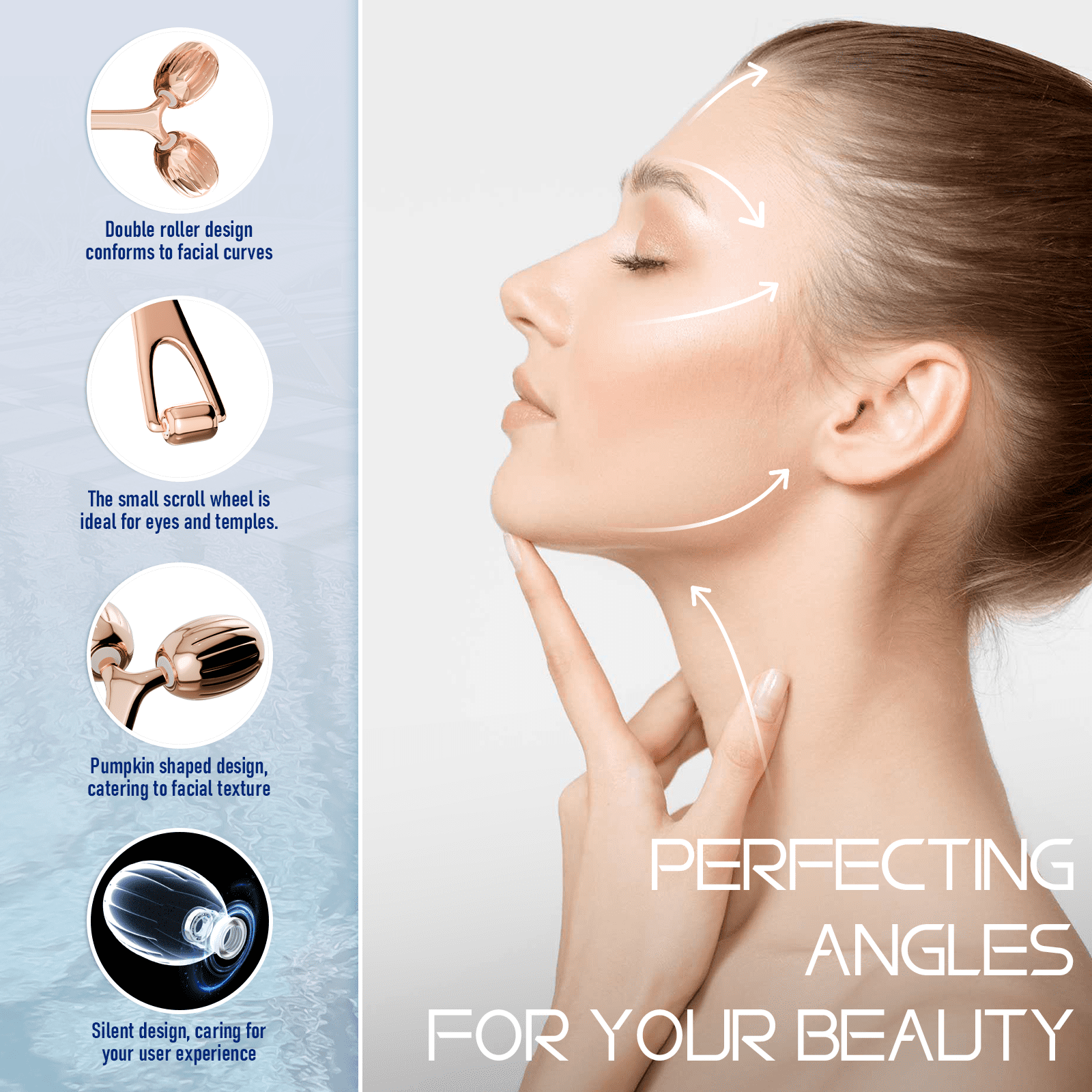 Gua Sha Facial Tools and Face Roller Set, Facial Massage Tool for Women’s Skincare Routine,Cooling Stainless Steel Face Sculpting Eyes Roller Guasha for Daily Use or Self-Care Gift for Women