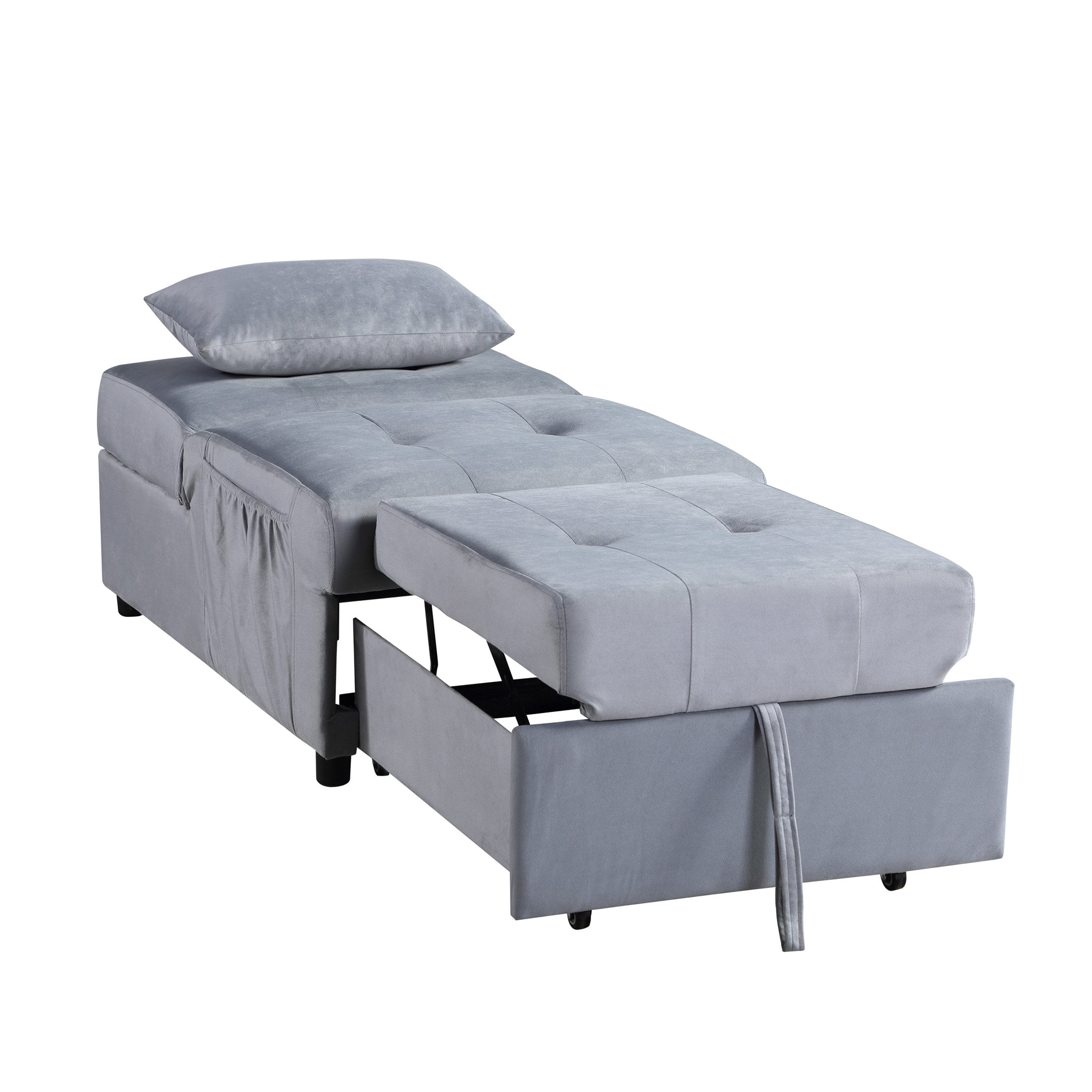 OakvillePark Kotey 4-in-1 Convertible Futon Chair, Gray