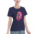 thumbnail image 2 of ALLNOB Women's Standard Short Sleeve T-Shirt 150g Navy Blue, 2 of 8