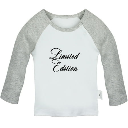 

Limited Edition Funny T shirt For Baby Newborn Babies T-shirts Infant Tops 0-24M Kids Graphic Tees Clothing (Long Gray Raglan T-shirt 0-6 Months)
