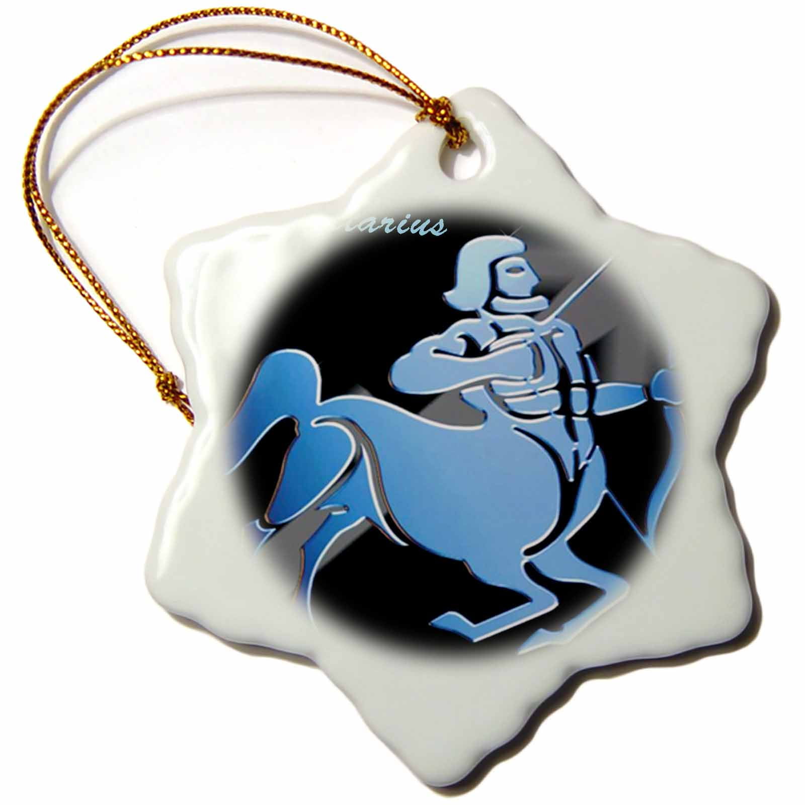 3dRose Sagittarius Zodiac Sign Snowflake Ornament, 3inch