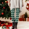 thumbnail image 6 of Fengqque Women's Christmas Stripe Printed Fashionable Elastic Leggings Fitness Running Casual Pants Yoga Pants Green S(S), 6 of 9