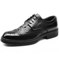 thumbnail image 3 of Men's Breathable Leather Brogue Carved Casual Fashion Shoes, 3 of 5